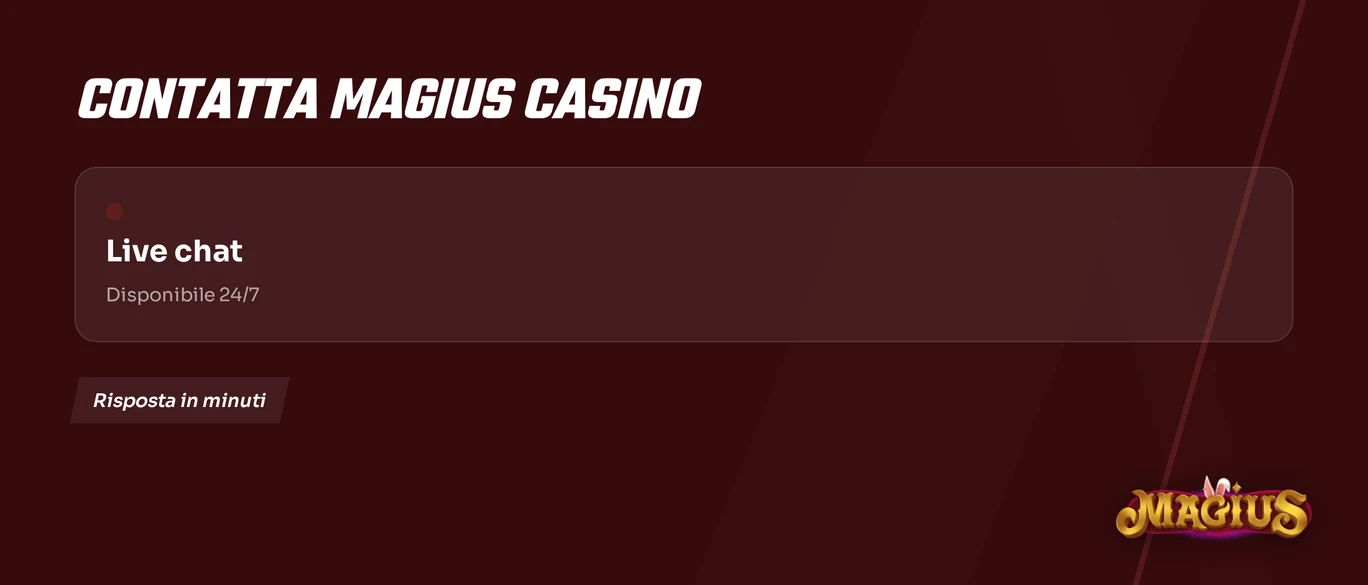 Live chat di Magius Casino disponibile 24/7